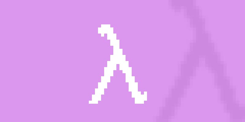 A stylised lambda symbol as a nod to the lambda calculus.
